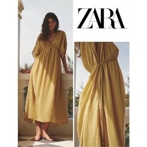 Zara Women's Yellow Maxi Dress